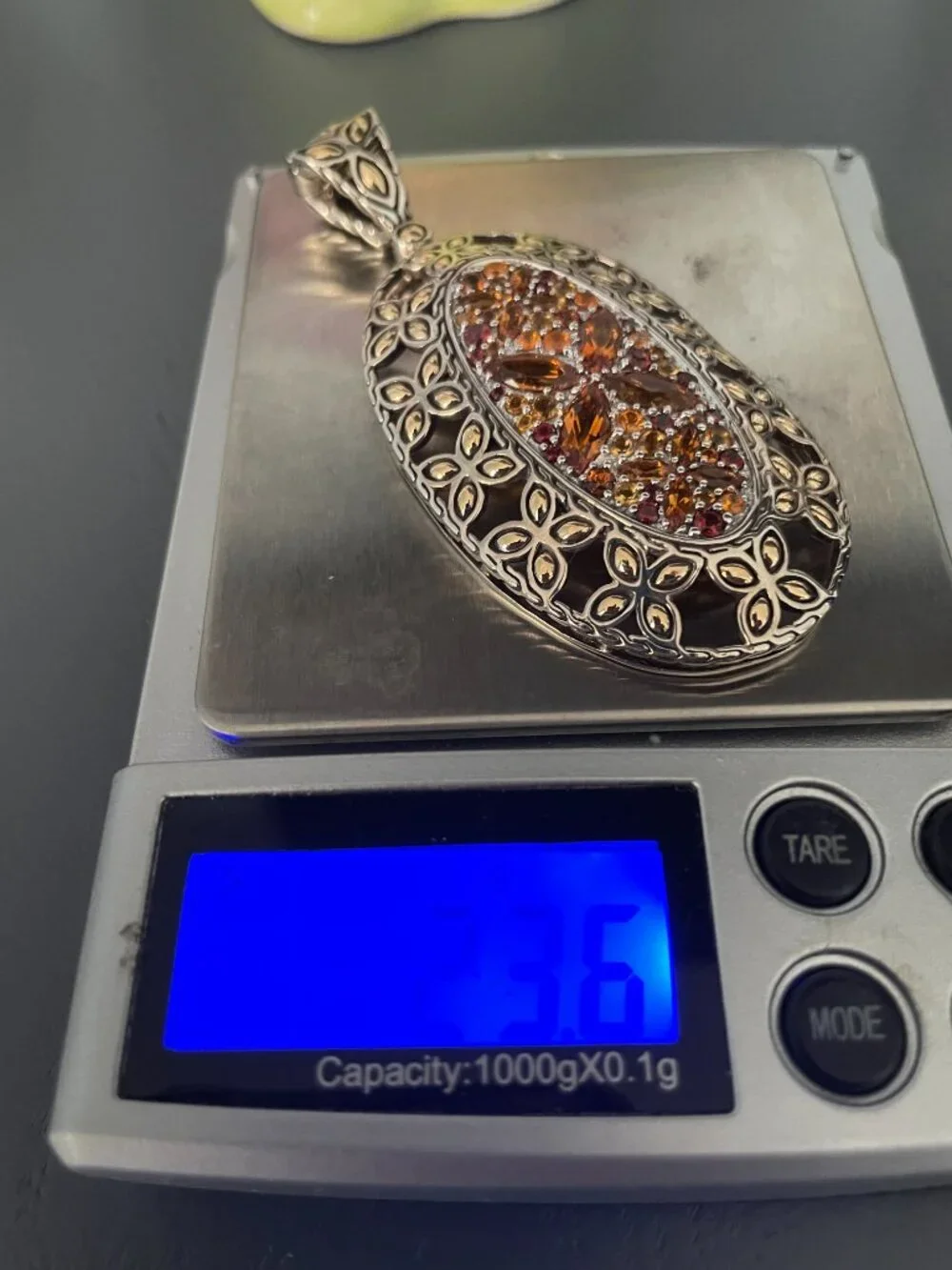 JOHN HARDY X LARGE PENDANT CITRINE 18K SBATU KAWUNG
